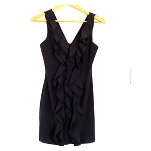 Ruffled V-Neck Mini Dress 🖤